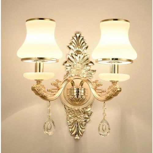 French Garden Artificial marble Wall Lamp hallway Crystal Wall lighting Corridor Aisle Background Wall sconce led picture light