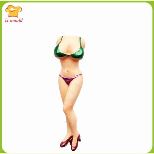 New Ladies Body Silicone Mold Fondant Cake Decoration Sugar Mould Sexy Long Legs Bikini Shape Tool