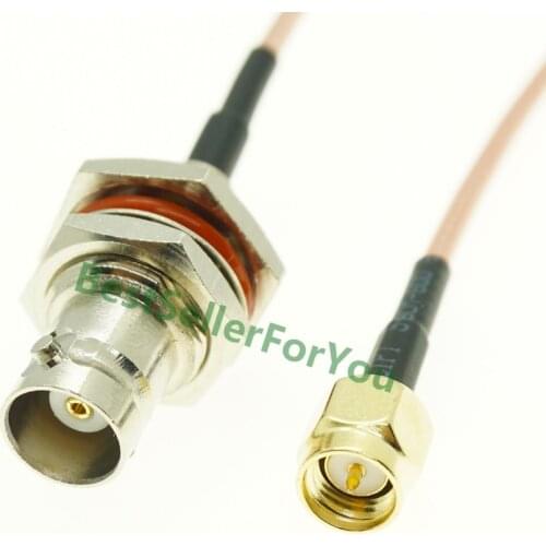 New BNC female jack bulkhead to SMA Male SMA Plug RF Coaxial jumper pigtail Cable RG316