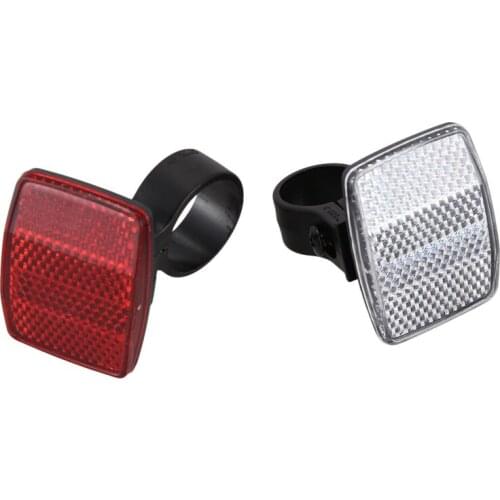 1 Pair Cycle Bicycle Bike Light Reflector Rear Front For Handlebar & Saddle Bar