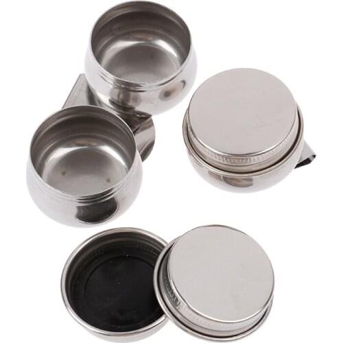 Stainless Steel Drum Painting Palette Oil Paint Pot Single Double Hole Dipper Art Painting Supplies