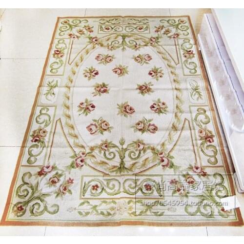 Plush embroidered carpet handmade embroidered wool footcloth high grade bedroom rug living room tapestry 62c149yg4