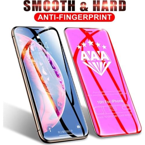 Full Cover Curved Protective Glass on For iPhone X Xr 11 Pro Max Screen Protector Tempered glass on iPhone Xs Max SE 6s 7 8 Plus