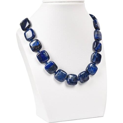 Popular Glossy size for 14*14*5.8mm Lapis lazuli Manual Diy Fashion Necklace For Women Female 18inch From Wholesaler H33