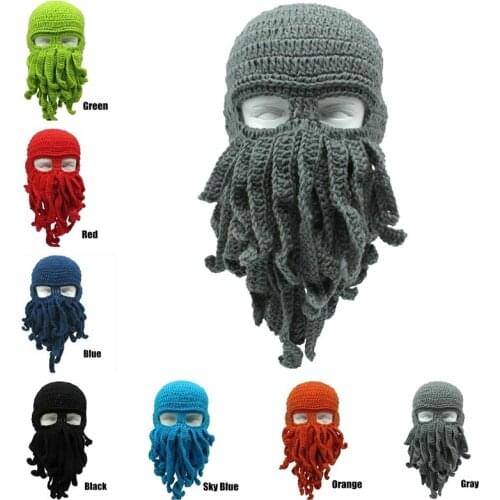 Wool Winter Hat For Octopus Balaclava Winter Mask Windproof Warm For Men And Women Woolen Yarn Camping & Hiking Fashion Gift