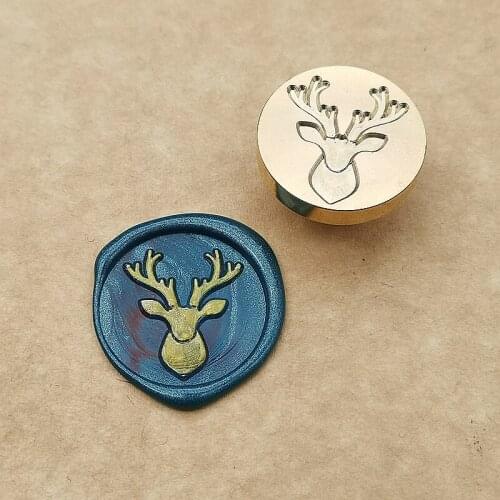 Sika deer wax stamp Snow deer seal stamp Christmas Wood Stamp Sealing Wax Seal Stamp Wedding Decorative sealing Stamp wax seals