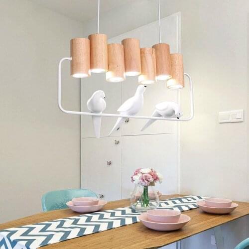 Scandinavian restaurant pendant lights American country solid wooden iron led lamp bar lamps Milk Tea Shop pendant lamp LU807140