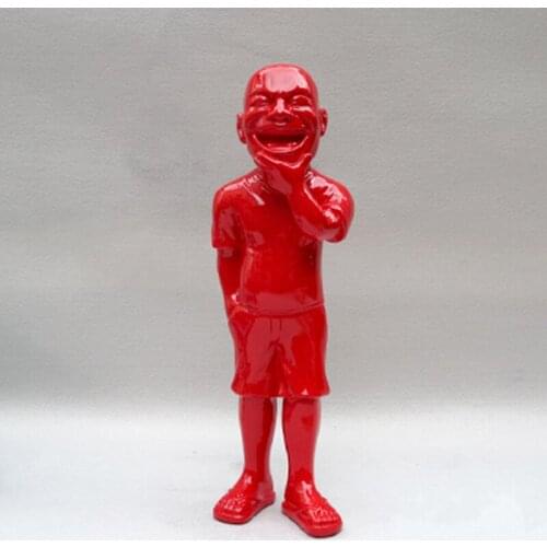 MODERN ART SCULPTURE CREATIVE ABSTRACT YUE MINJUN WELCOME CHARACTER HOME LIVING ROOM DESKTOP DECORATION BUSINESS GIFT