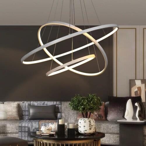 Modern DIY Rings Led Pendant Lights Led Pendant Chandeliers Lighting For Living Room Decor Bedroom Dining Room Led Haging Lamp