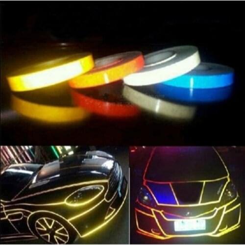 Reflective Tape 1cm*5m Car Styling Safety Warning Material Motorcycle Cycling Car Stickers Decorative For Renault Toyota Bmw Vw