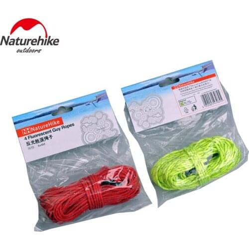 Naturehike 4*4m Reflective Rope Windproof Rope Awning Put a Noose With Adjustable Button Green & Red Tent Rope NH15A001-G