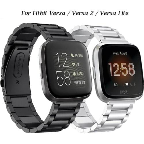 For Fitbit Versa Smart Bracelet Stainless Steel Strap Metal Wristband Loop For Fitbit Versa 2 /Lite Smart Watch Band