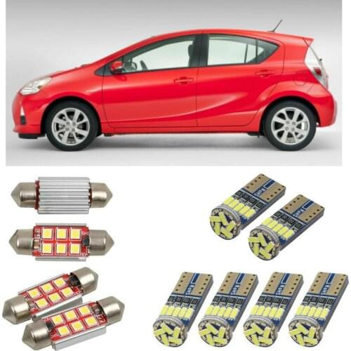 Interior led Car lights For Toyota prius c nhp10 hatchback/hatchback w2 car accessories boot light License Plate Light 6pc