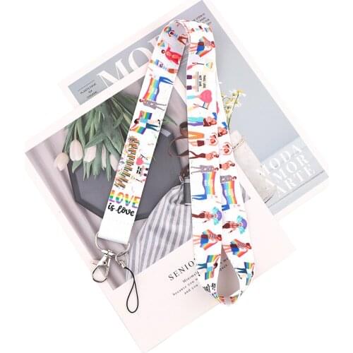 ZF3046 1pcs Homosexual Keychain Tags Strap Neck Lanyards For Keys ID Card Pass Gym Mobile Phone USB Badge Holder DIY Hang Rope