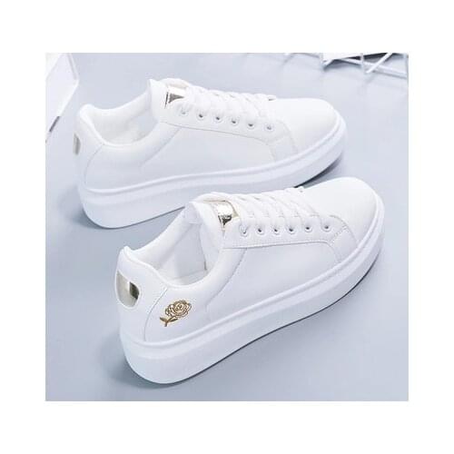 SZSGCN 2021 New Women Casual Shoes New Spring Shoes Fashion Embroidered White Sneakers Breathable Woman Sneaker