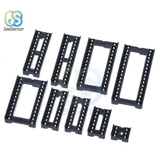 10Pcs IC Sockets DIP6 DIP8 DIP14 DIP16 DIP18 DIP20 DIP28 DIP32 DIP40 Pins DIP Socket Connector 6 8 14 16 18 20 24 28 32 40 Pin