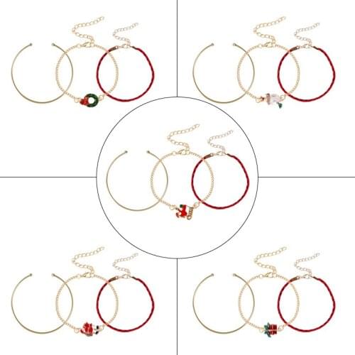2020 Christmas Gift Garland New Year Trinkets Red Thin Line Thin Bracelet Female Heart-shaped Sweet Bracelet Girl Jewelry Gift
