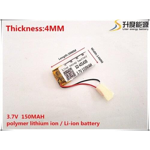 3.7V 150mAh 401430 Lithium Polymer Li-Po li ion Rechargeable Battery cells For Mp3 MP4 MP5 GPS