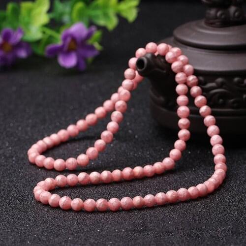 3 laps Natural Rhodochrosite Bracelet Round Beads Crystal Quartz Healing Stone Women Jewelry Gift