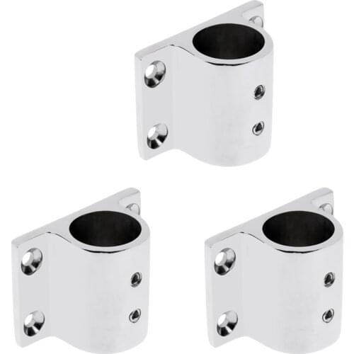 3pcs/pack Boat Hand Rail Fittings 90 Degrees 1inch Rectangular Base Marine Stainless Steel