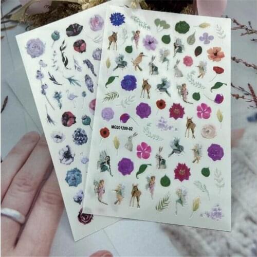 DIY New Arrival Dry Nail Stickers Animals, Flowers, Deers, Angels, Tigers Japanese Style Nail Decals Nail Ornament