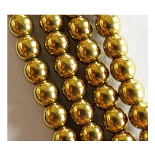 4 6 8 10 MM hot Stone Black Gold Colorful ball Hematite crystal Beads bracelet necklace diy Jewelry Making