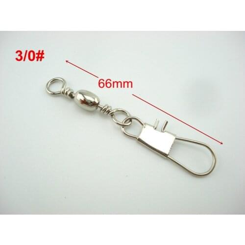 50Pcs*3/0# Fishing Brass Barrel Swivel With Interlock Snap Fishing Hook Snap Lure Connector Fishing Lures Tackle Ball Bearing