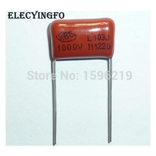 50pcs CBB capacitor 103 1000V 103J 1KV 0.01uF 10nF P15 CBB13 Metallized Polypropylene Film Capacitor