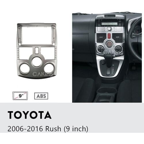 9 inch Car Fascia Panel for Toyota Rush 2006-2016 Audio Frame GPS Navigation Facia Dash Mount Kit Face Plate Adapter Trim Bezel