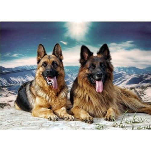 5D DIY Diamond Embroidery Sale Animal German Shepherd Dog Pet Diamond Painting Cross-Stitch Kits 3D Diamond Mosaic Wall Stickers