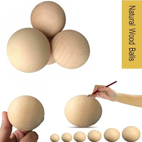 6mm-75mm Natural No Hole Wooden Beads Lead-free Wood Round Balls For Jewelry Making Diy Eco-Friendly Wood Crafts