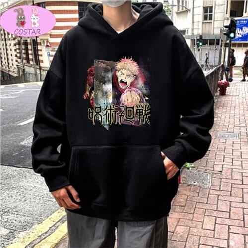 COSTAR Hot New Anime Jujutsu Kaisen Itadori Yuji Printed Fashion Hoodies Pullover Harajuku Hooded Sweatershirt Unisex