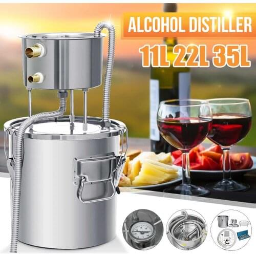 9GAL 35L Efficient Distiller Alambic Moonshine Alcohol Still Stainless Copper DIY Home Brew Water Wine Essential Oil Brewing Kit