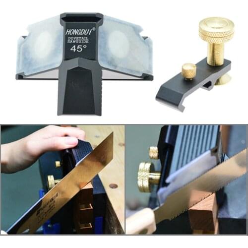 Dual 45-degree Dovetail Tenon Angle Saw Gauge Woodworking Dovetail Guide Rail Sawing Gauge Hand Cutting AIDS Tools
