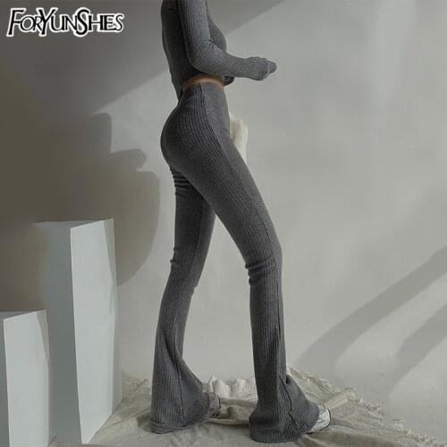 FORYUNSHES Women's Knitted Trousers