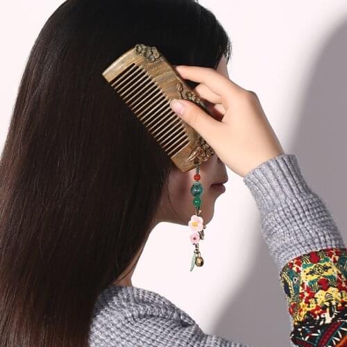 Green Sandalwood Comb Sandalwood Scented Hair Comb Girls Use New Massage Classical Combs To Make Styling Tools By Hand