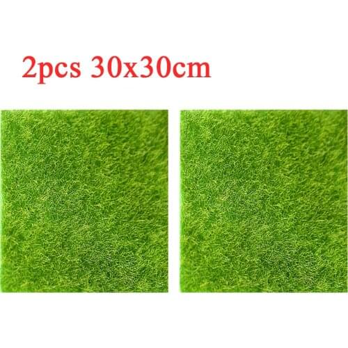 2pcs Artificial Grass Lawn Miniature Garden Decorations DIY PVC Simulation Ornament Moss Lawn For Mini House Landscape Artwork