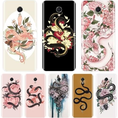 Soft Phone Case For Meizu M6 M6S M6T M5 M5C M5S M3 M3S M2 Snake Flower Silicone Back Cover For Meizu M6 M5 M3 M2 Note Case