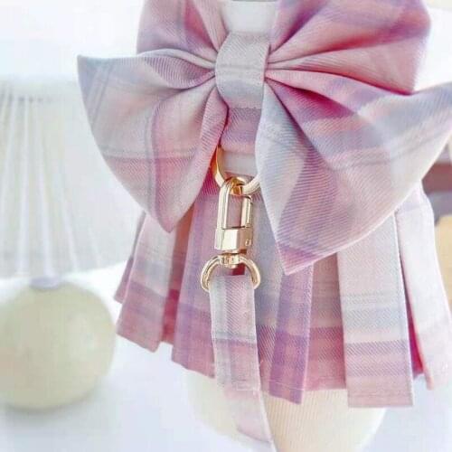 Pet Dog Cat Clothes Sweet Puppy Dogs Dress With Harness Leash Chihuahua Bichon Luxury Dresses Cute Skirt For Small Dogs Cats