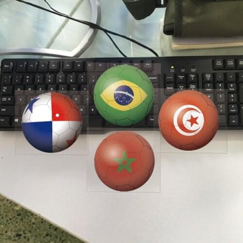 Creative and Interesting National Flag Ball Sticker Waterproof Reflective Car Bicycle Decal