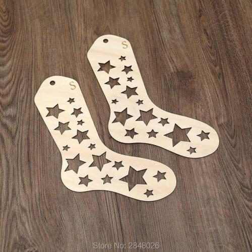A pair of wooden laser cut Star Sock Blockers 5 sizes,Socks forms,Handmade socks blockers, Hand knit socks Knitting gift idea