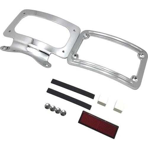 Aftermarket Free shipping motorcycle Parts Motorcycle Chrome Laydown Curved License Plate Bracket Tag Holder