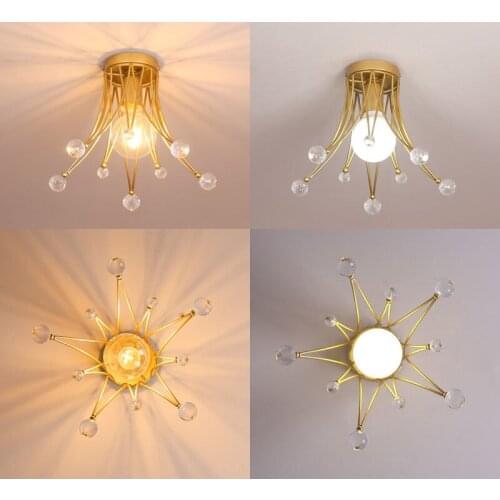 Ceiling Lamp Entrance Corridor Bedroom Livingroom Dining Room Ceiling Light Lighting Home Indoor Metal Crystal