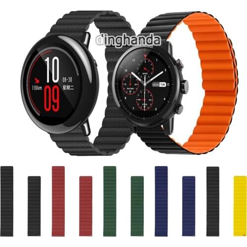 22mm Silicone Band Strap Magnetic Loop Watchband For Huami Amazfit PACE / Stratos 2 2S 3/ GTR2 GTR 2e
