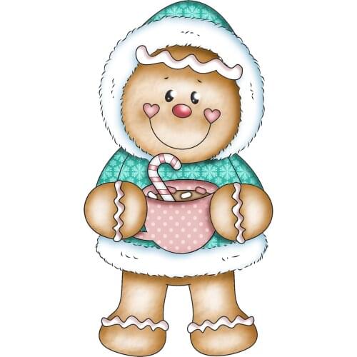 Christmas Gingerbread Man Metal Cutting Dies Lovely Doll Stencil for DIY Scrapbooking Cards Decorative