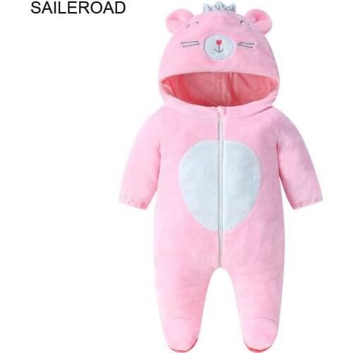 SAILEROAD Cartoon Flannel Baby blanket Rompers Childrens Pajamas Baby 6 Months New Born Girls Jumpsuit Outfits Crawling suit
