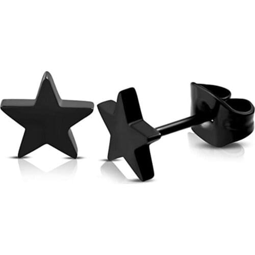 Stainless Steel Crescent Moon Five-pointed Star Studs Ear Climber Earring Piercing Ear Jackets Pendiente Mujer Moda 2021 Brincos