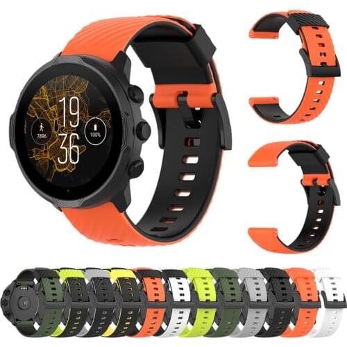 Silicone Watch Band Strap For Suunto 7 Smart Watch Bracelet 24mm Strap For Suunto 9/9 Baro/Spartan Sport Wrist Hr/D5 Wristband