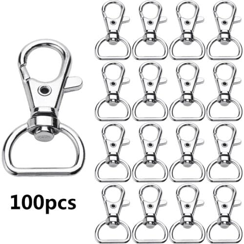 PARETO 100Pcs 40mm Swivel Trigger Clips Snap Hooks Lobster Clasp for Keychain Bag DIY Craft Key Buckle