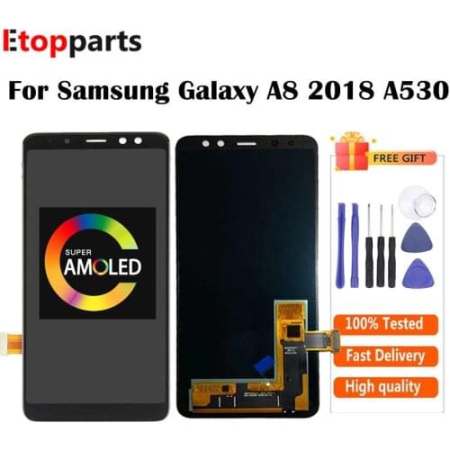 AMOLED For SAMSUNG Galaxy A8 2018 A530 LCD Display With Touch Screen Digitizer Assembly Black Free Shipping